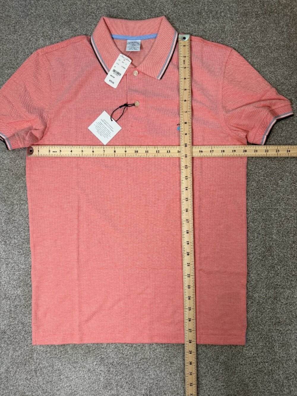 Brooks Brothers Performance Slim Polo - Coral Size Medium NWT - Picture 2 of 8